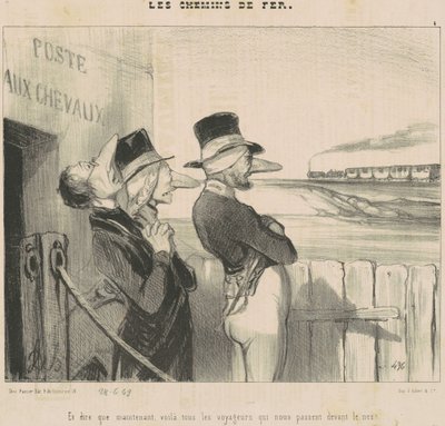 E... Voila... Os viajantes que passam por nós na frente de nossos narizes! de Honoré Daumier