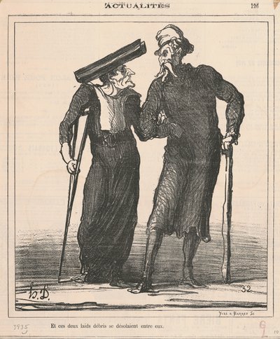 E esses dois escombros feios estavam desolados entre eles de Honoré Daumier