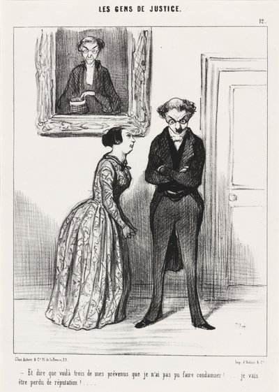 E pensar que aqui estão três... avisados ​​que eu não poderia condená-los!... de Honoré Daumier
