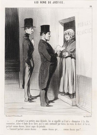 Et parlant a sa portière insi déclarée... de Honoré Daumier