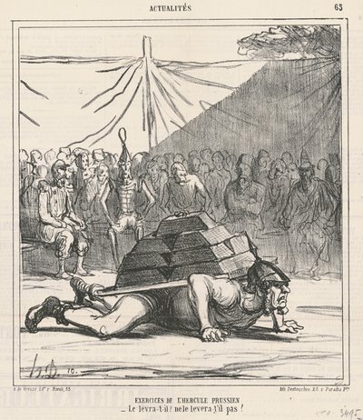Exercícios do Hércules prussiano de Honoré Daumier