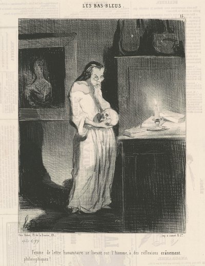 Mulher de cartas humanitárias entregando-se ao homem ... de Honoré Daumier
