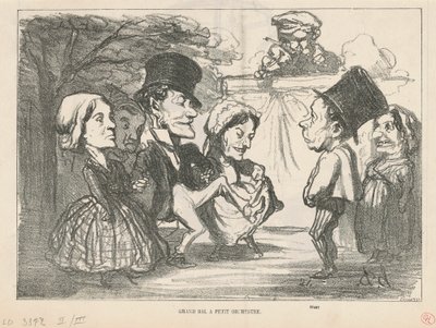 Grande baile com pequena orquestra... (reto); Uma parceria geral (voltar) de Honoré Daumier