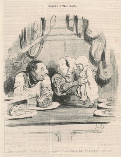 Eh! enquanto ele olha para as cervelas... de Honoré Daumier