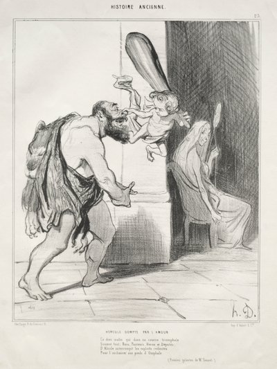 Hércules domado pelo amor de Honoré Daumier