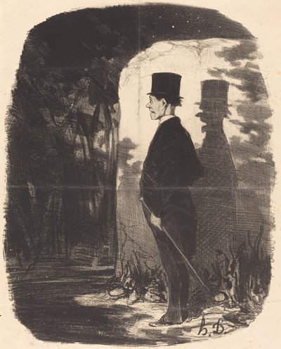 Escusado será dizer que tenho que atravessar esta... madeira... de Honoré Daumier