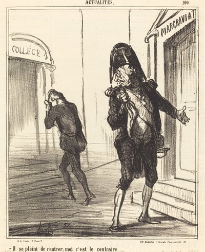 Ele reclama de voltar para casa... de Honoré Daumier
