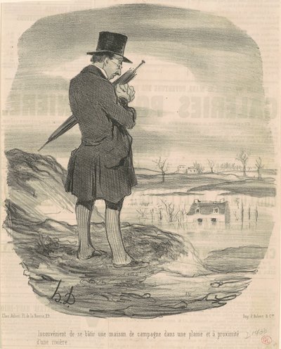 Desvantagem de construir uma casa de campo... de Honoré Daumier