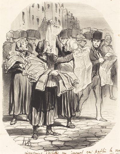 Desvantagem de comprar um jornal... de Honoré Daumier