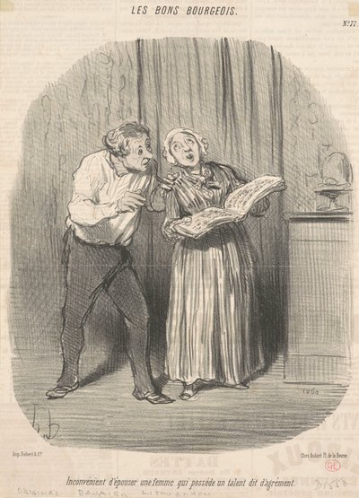 Desvantagem de se casar com uma mulher que tem talento para o prazer de Honoré Daumier