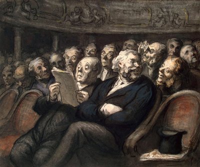 Intervalo na Comédie-Française, 1858. de Honoré Daumier