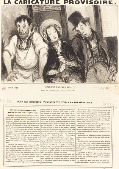 Interior de um ônibus de Honoré Daumier