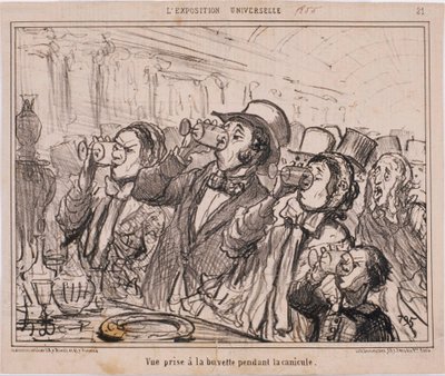 A Exposição Universal - Vista tirada no bar durante a onda de calor de Honoré Daumier