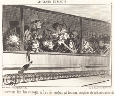 A desvantagem de estar em um vagão... de Honoré Daumier