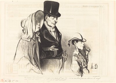 A Mãe - É bom comer o açúcar de cevada dele!... de Honoré Daumier