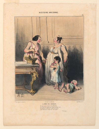 A Mãe dos Gracos, placa 46 da História Antiga de Honoré Daumier