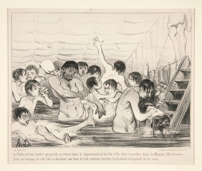 O Sena é um rio que nasce no departamento da Costa do Marfim. de Honoré Daumier
