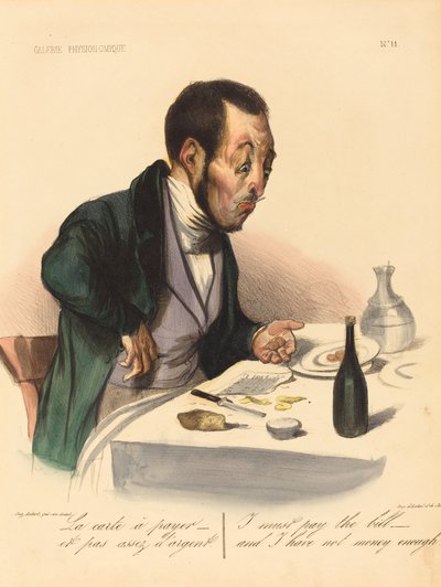 O cartão para pagar de Honoré Daumier