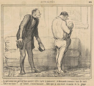 A pessoa... pede para subir imediatamente... de Honoré Daumier