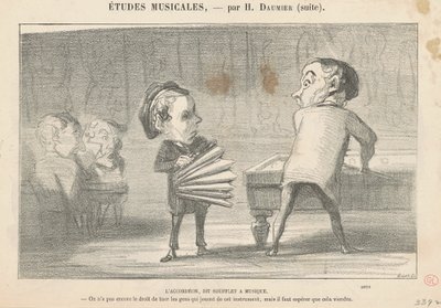 O acordeão, chamado fole musical de Honoré Daumier