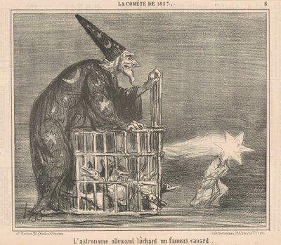 O astrônomo alemão lançando um... Duck de Honoré Daumier