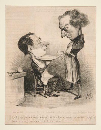 O Barbeiro pensa em seus credores de Honoré Daumier