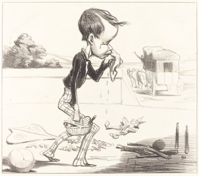 O jovem Estancelin é obrigado a voltar às aulas! de Honoré Daumier