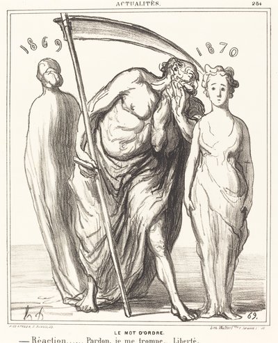 A palavra de ordem: Reação... Perdão... Liberdade de Honoré Daumier