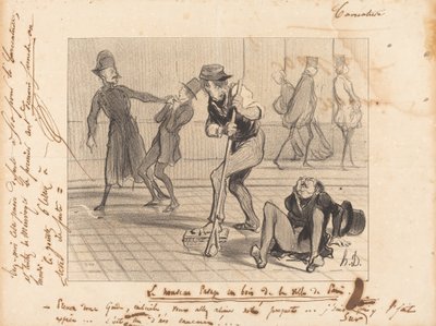 A nova pavimentação de madeira... de Paris de Honoré Daumier