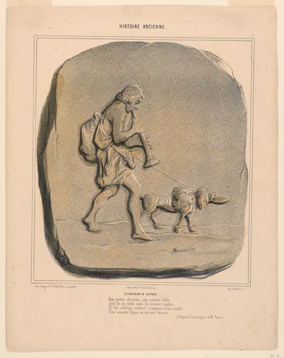 O Retorno de Odisseu, placa 7 da História Antiga de Honoré Daumier