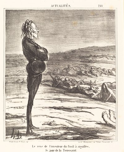 O sonho do inventor da pistola de agulhas... de Honoré Daumier
