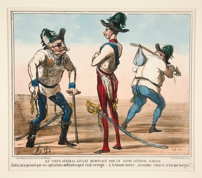 O velho General Giulay substituído pelo jovem General Schlick de Honoré Daumier