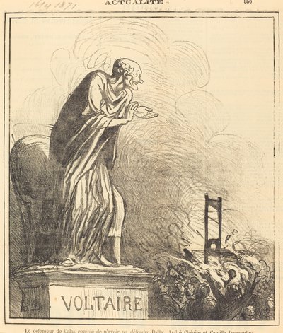 O zagueiro de Calas consolou... de Honoré Daumier