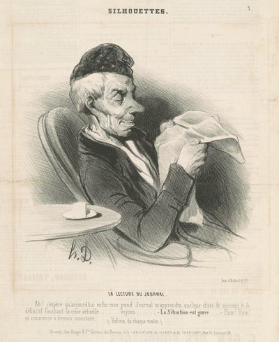 Lendo o jornal de Honoré Daumier