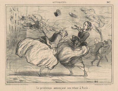 Primavera anunciando seu retorno a Paris de Honoré Daumier
