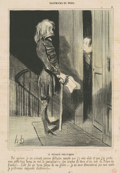O refugiado político de Honoré Daumier