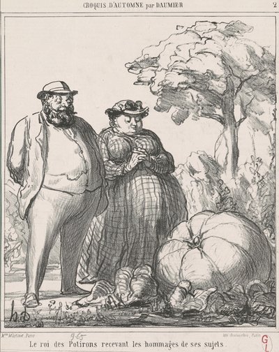 O rei abóbora recebendo homenagem de seus súditos de Honoré Daumier