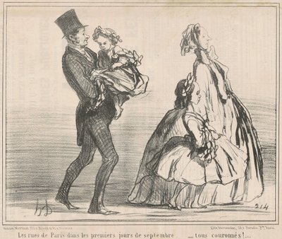 As ruas de Paris nos primeiros dias de setembro... de Honoré Daumier