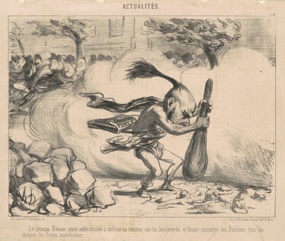 O selvagem Bineau tendo... de Honoré Daumier
