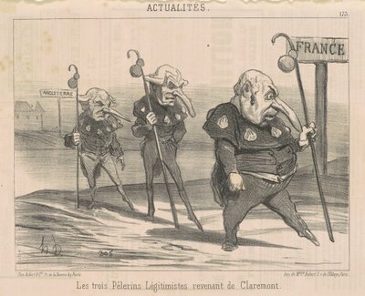Os Três Legitimistas... retornando de Claremont de Honoré Daumier