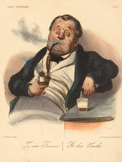 O verdadeiro fumante de Honoré Daumier