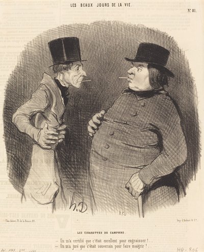Cigarros de cânfora de Honoré Daumier