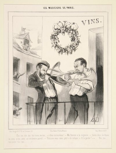 Os músicos de Paris: tom, tom, tom de Honoré Daumier