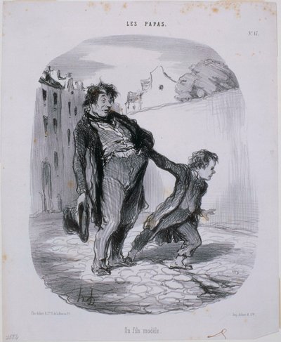Les Papas - um filho modelo de Honoré Daumier