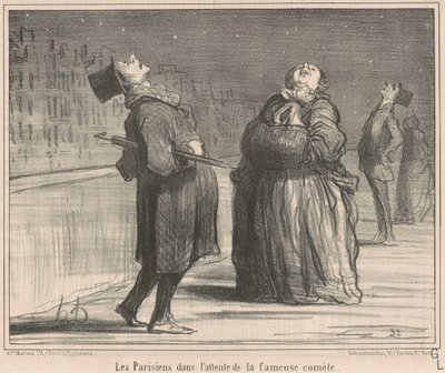 Os parisienses à espera do... de Honoré Daumier