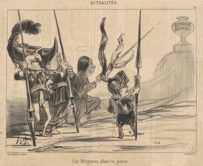 Os burgraves indo para a guerra de Honoré Daumier