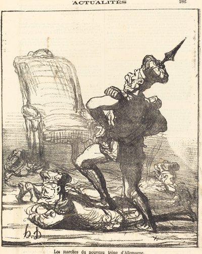 Os passos do novo trono da Alemanha de Honoré Daumier