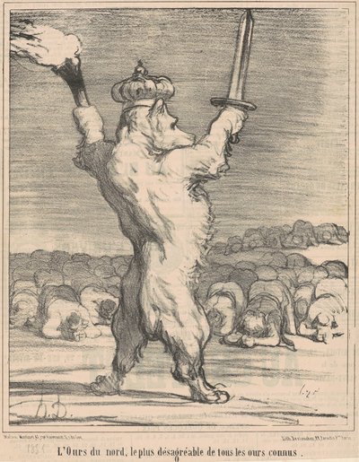 O urso do norte, o mais desagradável de todos os ursos conhecidos de Honoré Daumier