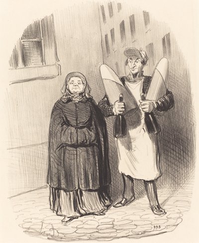Madame Chapotard se preparando para fazer suas geleias de Honoré Daumier