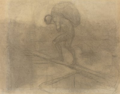 Homem carregando um saco de Honoré Daumier